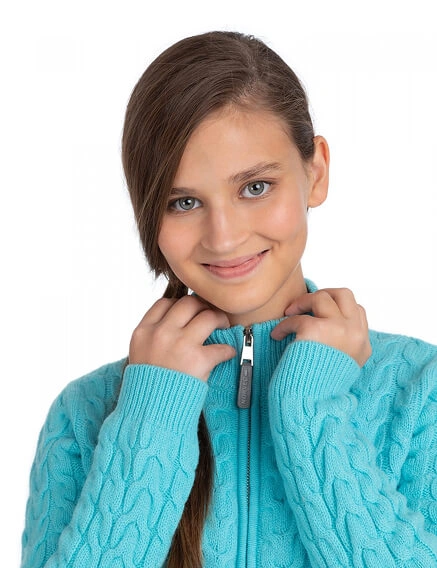 Кофта на молнии Super Fine Merino Wool для девочек, фото 2