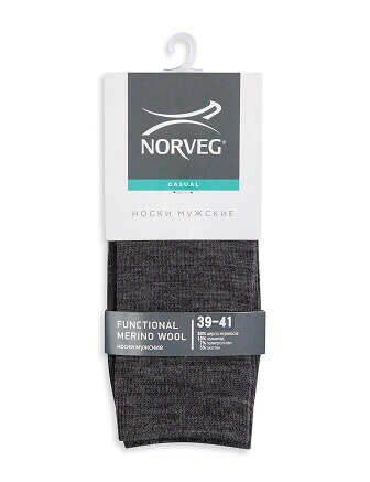 Термоноски мужские серии FUNCTIONAL MERINO WOOL, цвет темно-серый меланж, фото 3