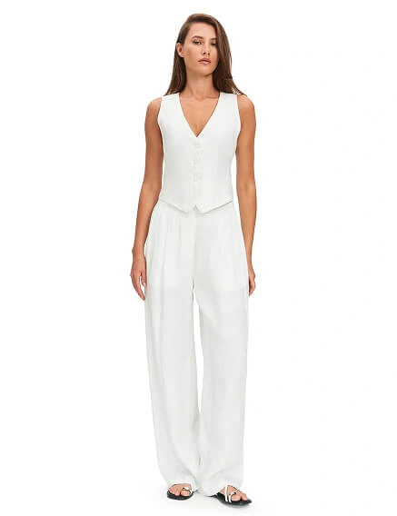 LINEN Брюки женские base, цвет белый, фото 1