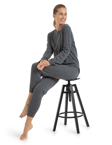 Термопижама для дома и сна женская, цвет серый меланж, фото 3