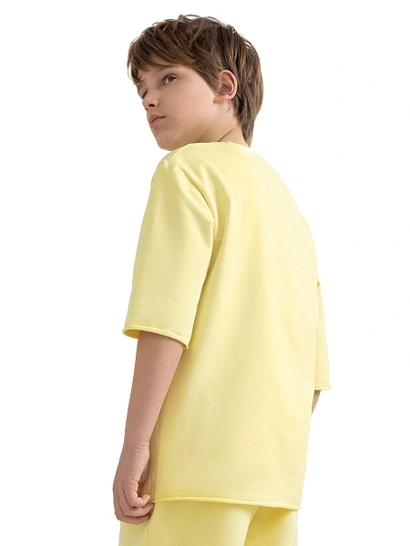Футболка детская для мальчиков серии Cotton, цвет желтый, фото 3