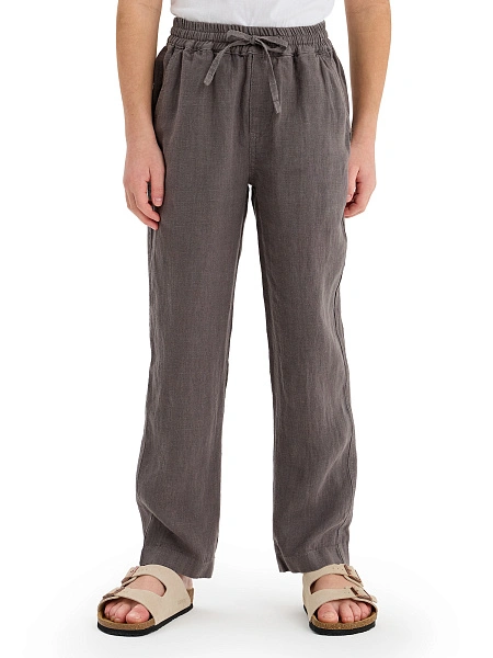 Брюки для мальчика серии LINEN, цвет серый, фото 2