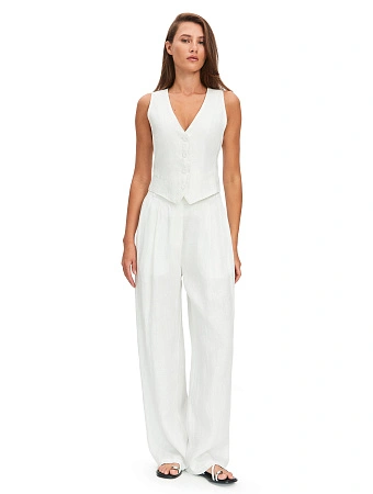 LINEN Брюки женские base, цвет белый, фото 1