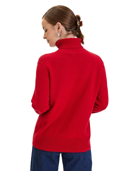 Свитер женский Cashmere&Merino blend oversize, цвет алый, фото 5