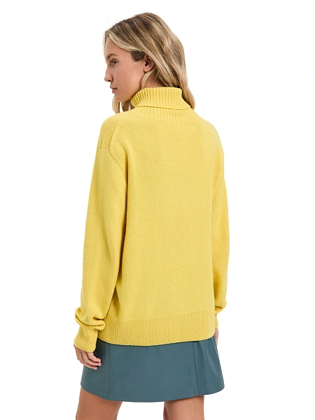 Свитер женский Cashmere&Merino blend oversize, цвет желтый, фото 2