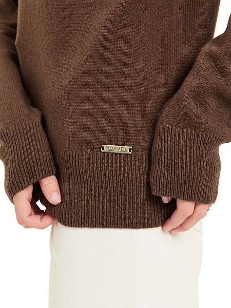 Свитер женский Cashmere&Merino blend oversize, цвет шоколад, фото 4