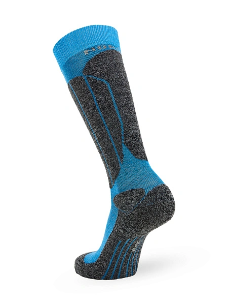 Термоноски детские ВЫСОКИЕ серии SPORT WOOL, цвет голубой+антрацит, фото 3