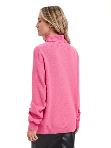 Свитер женский Cashmere&Merino blend oversize, цвет розовый фламинго, фото 2