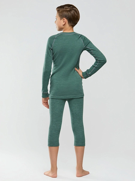 Комплект термобелья для мальчиков серии SPORT WOOL, цвет зеленый, фото 5