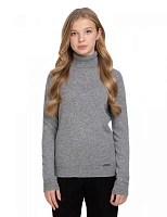 Свитер Cashmere подростковый с высоким воротом Серый меланж