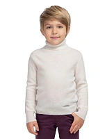 Свитер Cashmere детский для мальчика с высоким воротом Белый