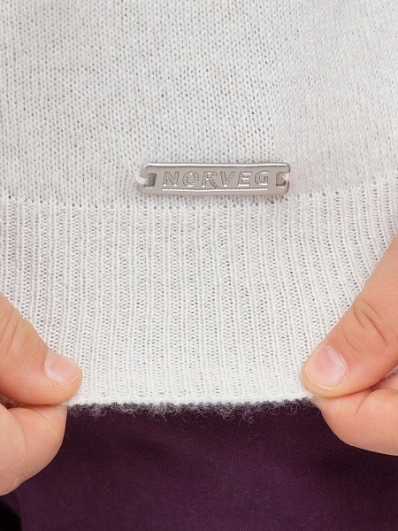 Свитер Cashmere детский для мальчика с высоким воротом, цвет белый, фото 6