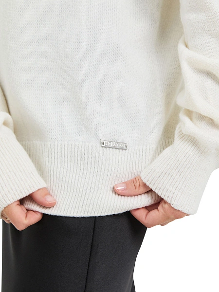 Свитер женский Cashmere&Merino blend oversize, цвет белый, фото 4
