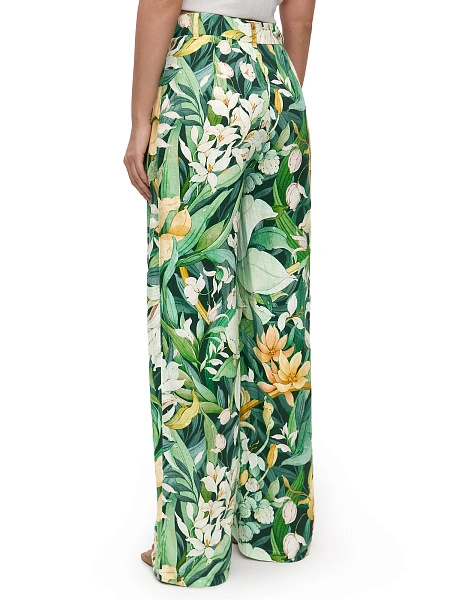 LINEN Брюки женские прямые, цвет паттерн tropical flowers, фото 4