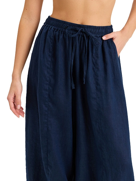 Брюки женские "baggy" серии LINEN, цвет темно-синий, фото 3