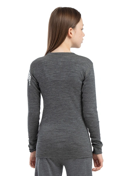 Термофутболка для девочек - подростков серии SOFT TEENS, цвет серый с орнаментом, фото 4