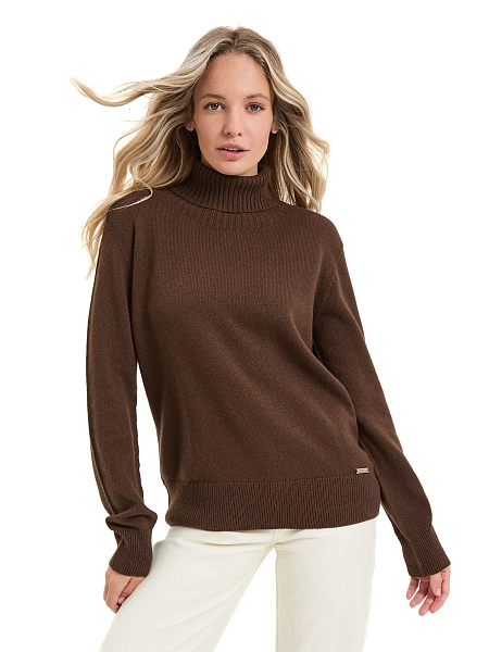 Свитер женский Cashmere&Merino blend oversize, цвет шоколад, фото 1