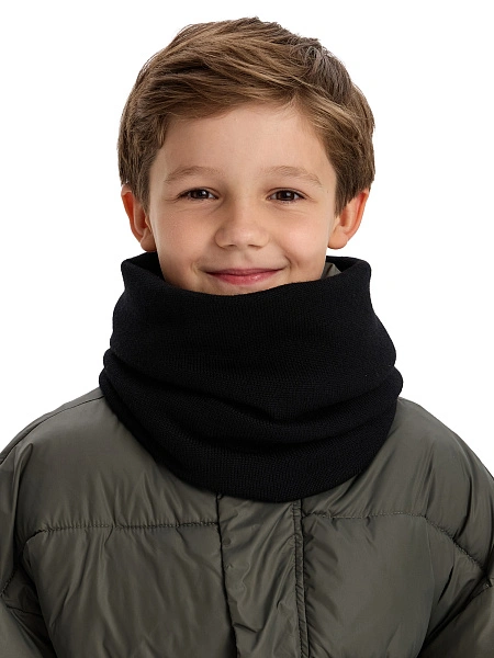 Теплый снуд из шерсти мериносов, цвет черный, фото 5