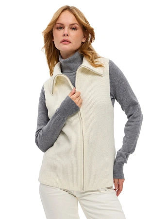 Жилет женский на молнии, цвет белый, фото 1