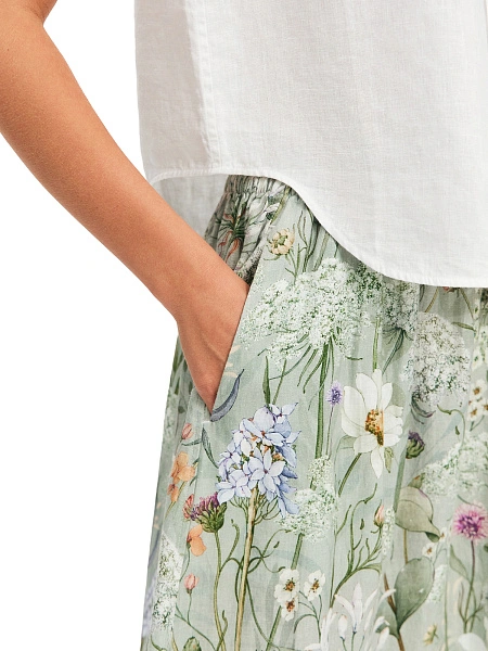 LINEN Блуза женская без рукавов, цвет белый, фото 4