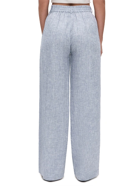 LINEN Брюки женские прямые, цвет серый меланж, фото 4