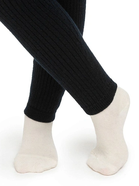 Бесшовные гамаши для детей, 50% шерсть мериносов 50% акрил, цвет черный, фото 5