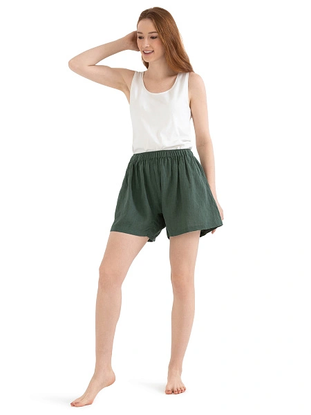 Шорты женские серии LINEN, цвет олива, фото 1