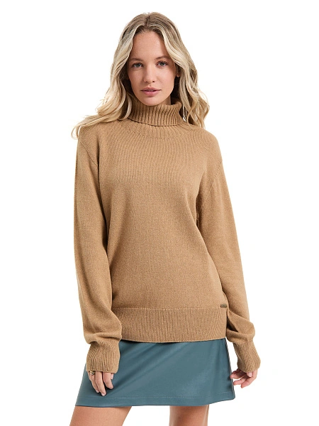 Свитер женский Cashmere&Merino blend oversize, цвет бежевый, фото 1