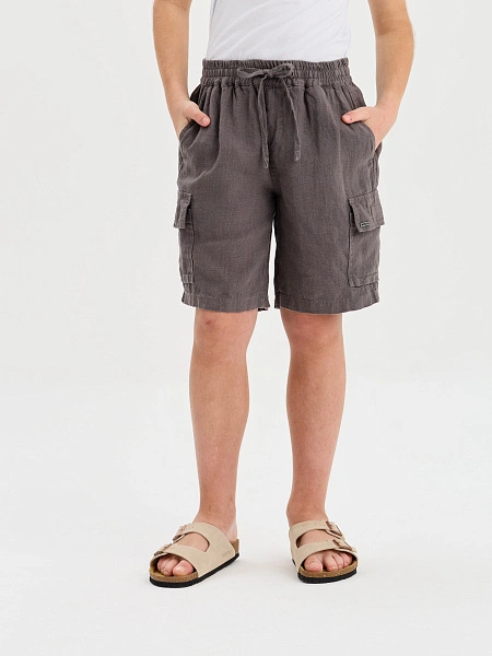 Шорты LINEN с карманами для мальчика, цвет серый, фото 3
