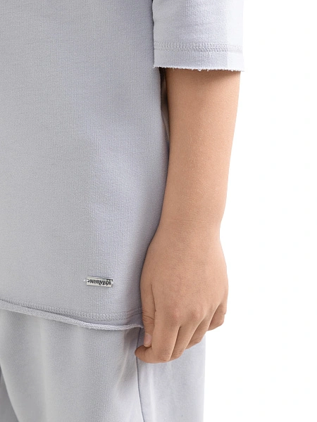 Футболка детская для мальчиков серии Cotton, цвет светло-серый, фото 5