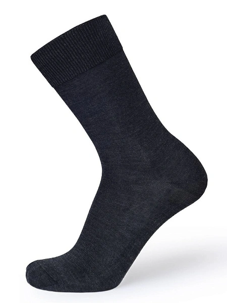 Носки женские из шерсти мериноса серии MERINO WOOL, цвет темно-серый меланж, фото 1