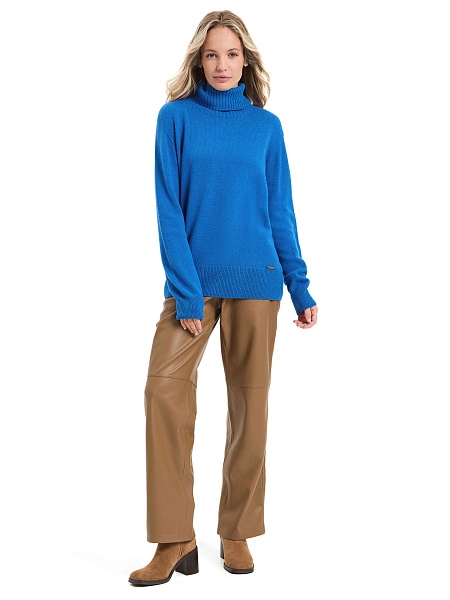 Свитер женский Cashmere&Merino blend oversize, цвет синий ультрамарин, фото 5