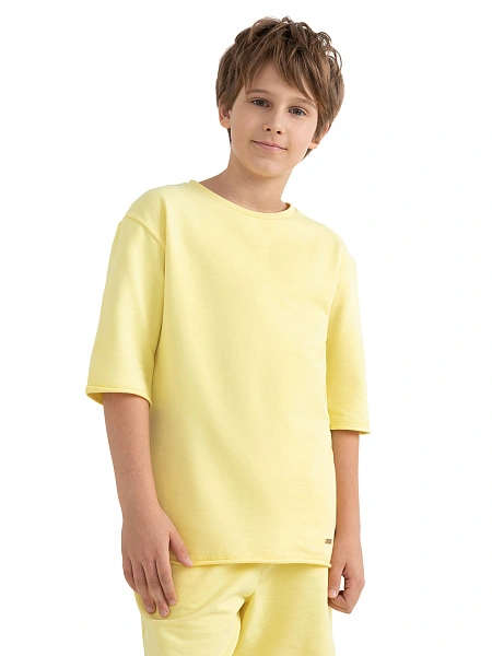 Футболка детская для мальчиков серии Cotton, цвет желтый, фото 1