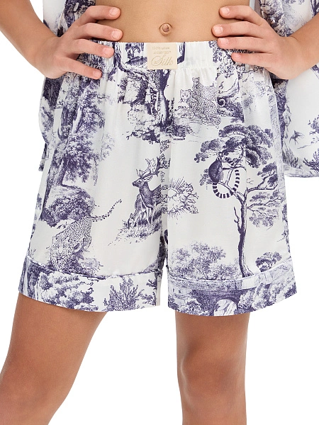Пижама для девочки SILK (жакет+шорты), цвет принт светлый toile de jouy, фото 4