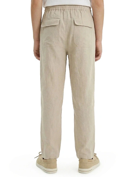 Брюки для мальчика серии LINEN, цвет бежевый, фото 3