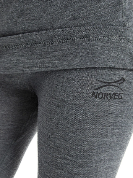 Термофутболка для девочек-подростков серии SOFT. Знак Woolmark, цвет серый меланж, фото 4