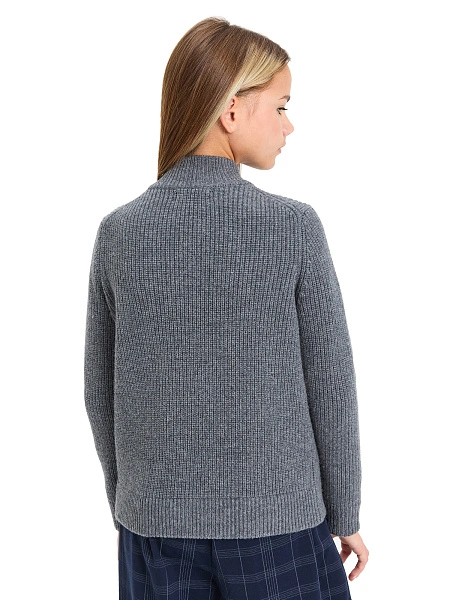 Кардиган из 100% шерсти мериноса на молнии для девочек-подростков, цвет графитовый, фото 2