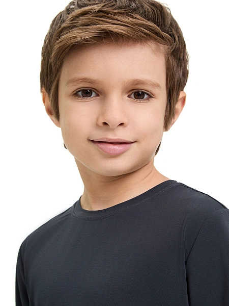 Лонгслив Bamboo для мальчика, цвет темно-серый, фото 4