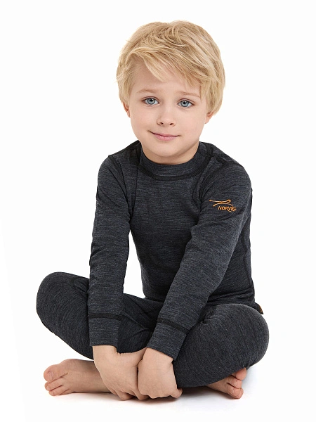Термобелье кальсоны серии ACTIVE KIDS, двухслойное термобелье, цвет антрацит, фото 4