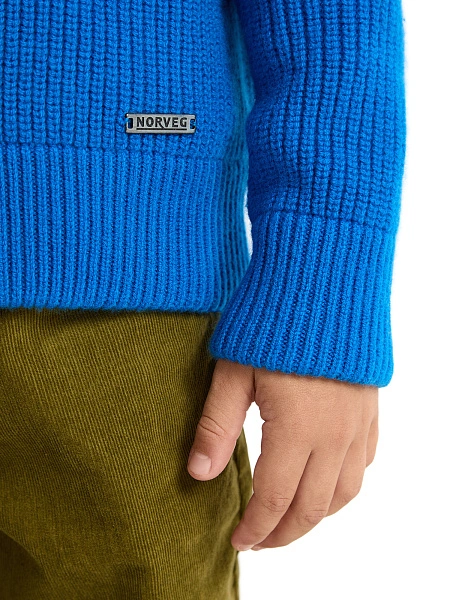 Кардиган шерстяной на молнии для мальчика, цвет синий, фото 4