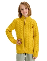 Кардиган на молнии Super Fine Merino Wool для девочек Соломенный
