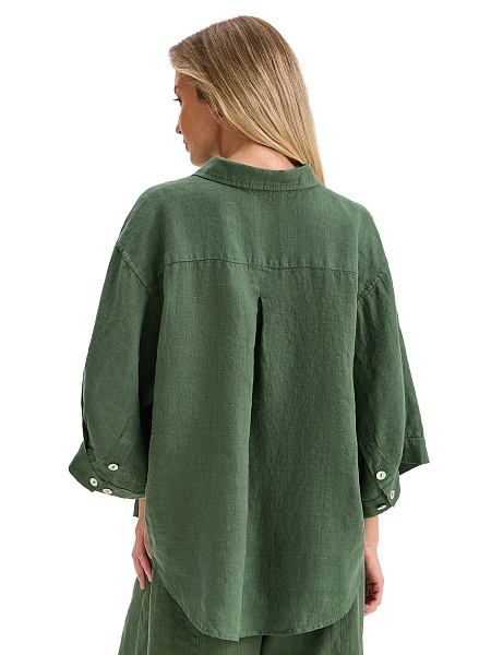 Рубашка женская серии LINEN, цвет олива, фото 2