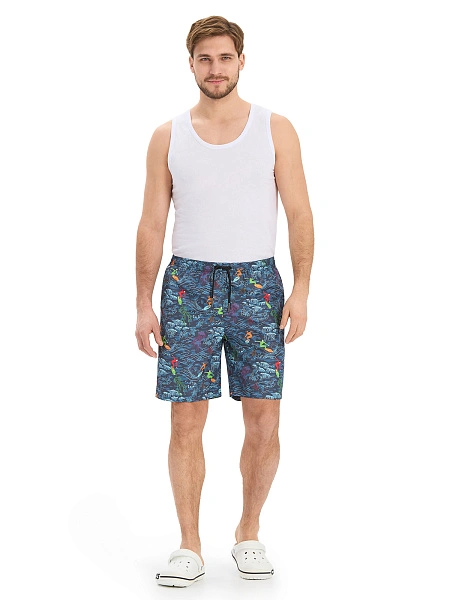 Swimwear Шорты мужские, цвет антрацит паттерн серферы, фото 1