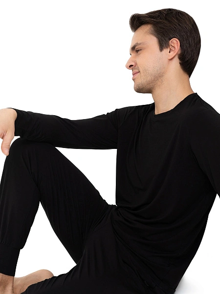 Лонгслив мужской серии Bamboo, цвет черный, фото 3