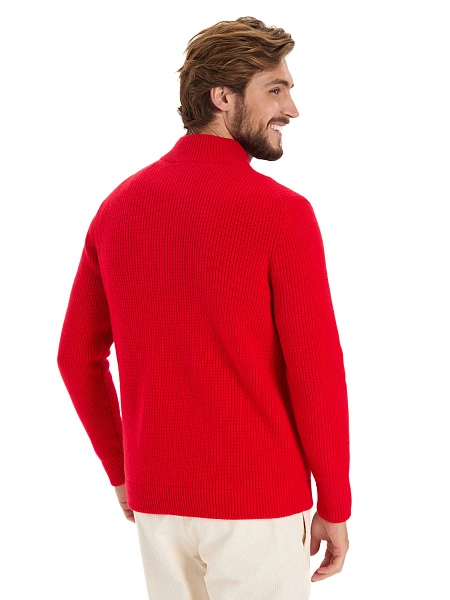 Кардиган мужской на молнии Merino Knitted, цвет красный, фото 2