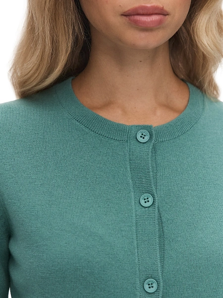 Кардиган на пуговицах, цвет пыльно серо-зеленый, фото 4