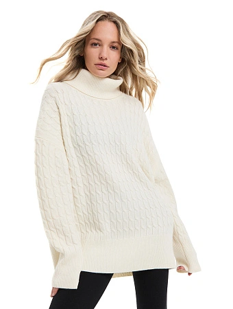Свитер женский "косы", цвет молочный, фото 1