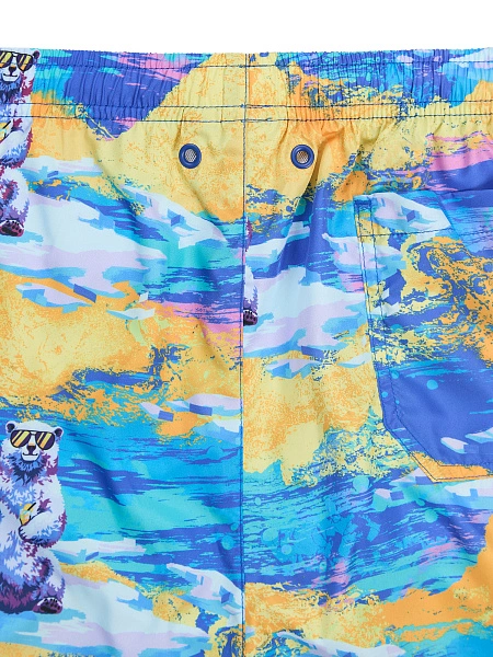 Swimwear Шорты мужские, цвет голубой паттерн медведи, фото 6