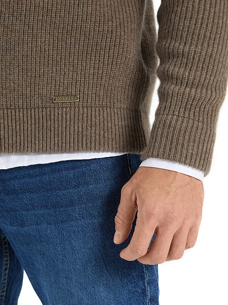 Кардиган мужской на молнии Merino Knitted, цвет коричневый, фото 5