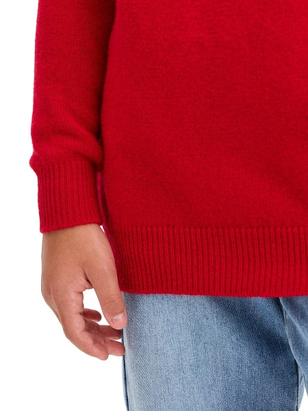 Свитер Merino Base детский для мальчиков, цвет алый, фото 4